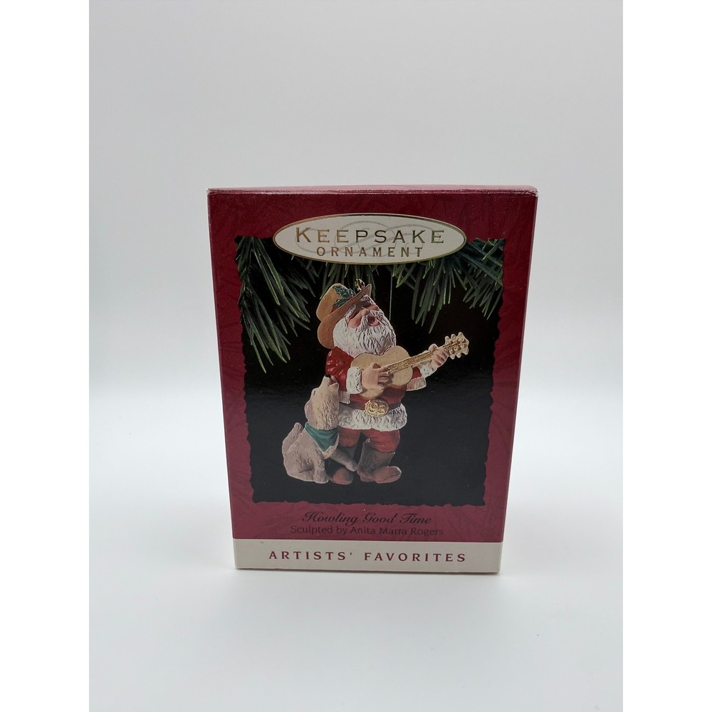 Vintage Hallmark Keepsake Ornament Howling Good Time Santa Country‎ Music 1993